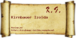 Kirnbauer Izolda névjegykártya